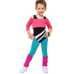 Girls 80's workout costume